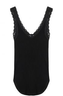 Топ фактурной вязки с кружевной отделкой Helmut Lang