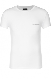 Футболка из вискозы с круглым вырезом Emporio Armani