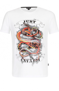 Хлопковая футболка с принтом Just Cavalli