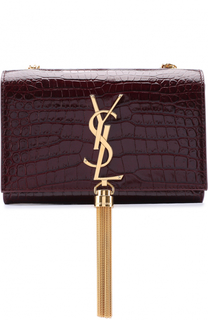 Сумка Monogram small с тиснением под крокодила Saint Laurent