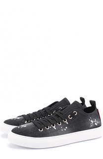 Текстильные кеды Basquettes на шнуровке Dsquared2