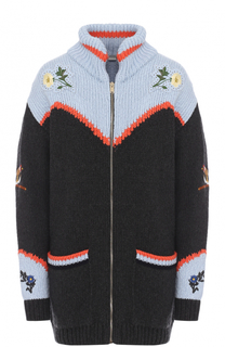 Удлиненный кардиган фактурной вязки на молнии Stella McCartney