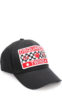 Хлопковая бейсболка с контрастной нашивкой Dsquared2