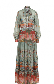 Платье-рубашка с цветочным принтом и воротником аскот Stella Jean