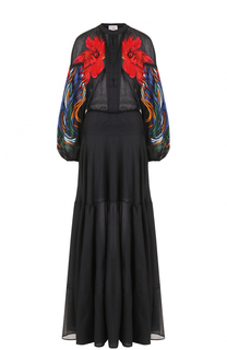 Приталенное платье-макси с контрастной отделкой Stella Jean