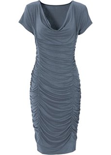 Платье с драпировками (дымчато-синий) Bonprix