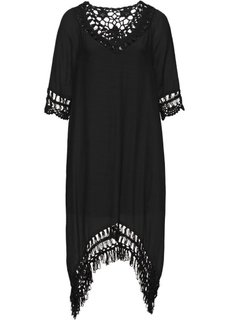 Платье с плетеной отделкой (черный) Bonprix