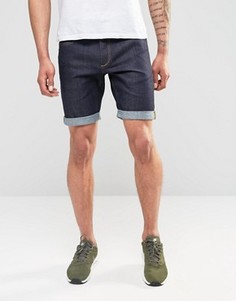 Прямые джинсовые шорты с необработанным краем Jack &amp; Jones - Синий