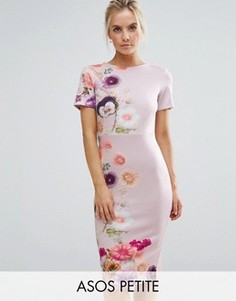 Облегающее платье с цветочным принтом ASOS PETITE - Фиолетовый