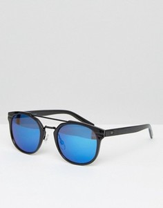Круглые солнцезащитные очки с синими стеклами Jack &amp; Jones - Черный