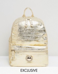 Золотистый рюкзак с оттенком металлик Versace Jeans - Золотой
