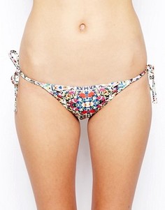 Трусики бикини с мелким зеркальным принтом и завязками по бокам ASOS - Мульти
