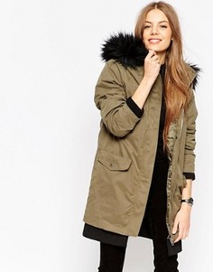 Парка со съемной утепленной подкладкой 3 в 1 ASOS - Зеленый