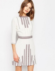 Приталенное платье с вышивкой ASOS Premium - Мульти
