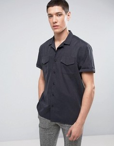 Черная рубашка классического кроя из вискозы ASOS - Черный