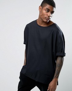 Черная oversize-рубашка без застежки ASOS - Черный