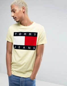 Футболка с логотипом с набивкой флок Tommy Jeans 90S M1 - Желтый