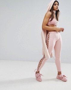 Леггинсы с атласной шнуровкой Puma X Fenty - Розовый