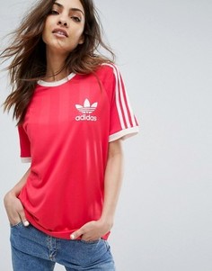 Красная футболка adidas Originals California - Розовый