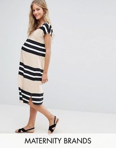 Свободное платье в полоску Mamalicious - Мульти Mama.Licious