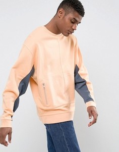 Оранжевый oversize‑свитшот с контрастными вставками ASOS - Оранжевый