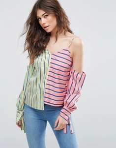 Топ с открытыми плечами в полоску ASOS - Мульти