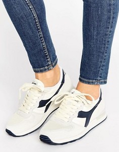Кремовые кроссовки с темно-синими вставками Diadora Camaro - Кремовый