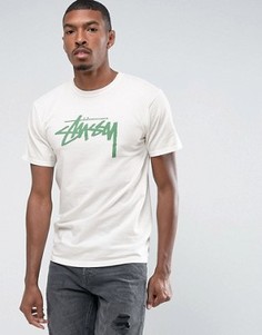 Футболка с крупным логотипом Stussy - Белый