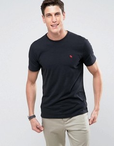 Черная выбеленная обтягивающая футболка с большим логотипом Abercrombie &amp; Fitch - Серый