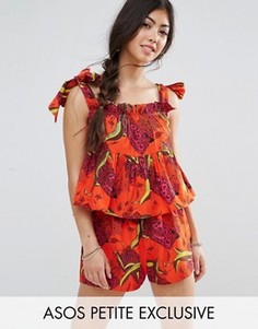Топ с цветочным принтом ASOS PETITE - Мульти