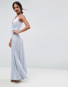 Платье макси с плиссированной юбкой ASOS - Синий