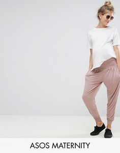 Трикотажные широкие брюки ASOS Maternity - Розовый