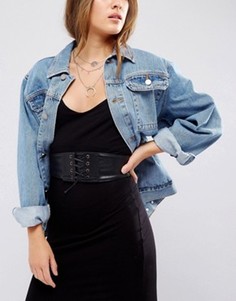 Эластичный ремень в корсетном стиле со шнуровкой New Look - Черный
