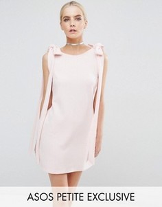 Платье мини А-силуэта в рубчик ASOS PETITE - Розовый