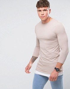 Футболка с рукавами 3/4 ASOS - Розовый