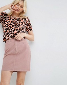 Укороченная свободная футболка с ярким анималистичным принтом ASOS - Мульти