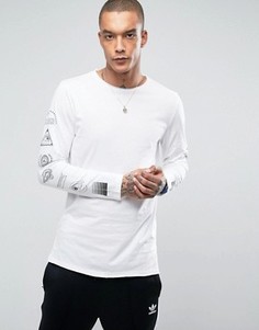 Белый лонгслив с принтом на рукавах New Look - Белый