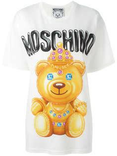 футболка с принтом медведя в короне Moschino