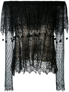 кружевной топ с открытыми плечами Alexander McQueen