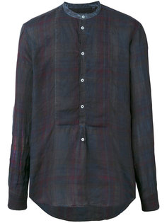 collarless checked shirt Massimo Alba