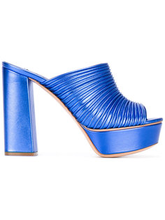 ribbed platform mules Casadei