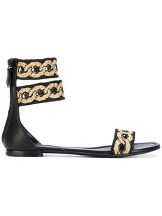 chain embroidered sandals Casadei