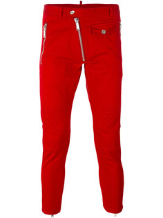 брюки скинни с молниями Dsquared2