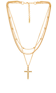 Serpent cross charm necklace - Luv AJ