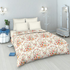 Постельное белье Евро Цветочный хоровод бязь, нав 70х70, Василиса