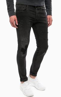 Серые джинсы с принтом Replay