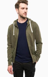 Толстовка цвета хаки на молнии Superdry