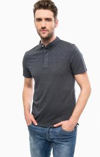 Хлопковая футболка с вырезом на пуговицах Selected