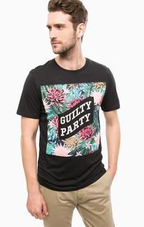 Черная футболка с цветочным принтом Jack & Jones