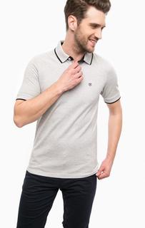 Серая хлопковая футболка поло Jack & Jones